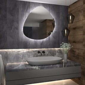 Kiezelvormige spiegel met LED-verlichting G6