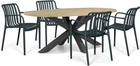 Tuinset 4 personen 200 cm Kunststof Grijs Domani Furniture Alba/Brookline