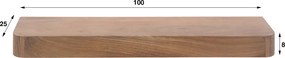 Wandplank Van Acaciahout 100cm - 100x25x8cm.