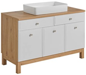 Comad Samoa badkamermeubel 120cm met witte waskom wit/eiken