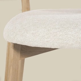 Eleonora Mikky Luxe Eetkamerstoel Eiken Beige En Stof