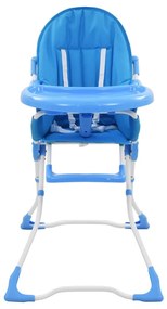vidaXL Kinderstoel hoog blauw en wit