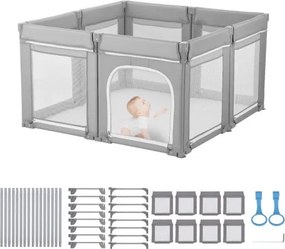 VEVOR Baby Playpen, 120 x 120 cm, Playpen, Speeltuin met Ritsdeur en Zacht Ademend Gaas, Gapless Activity Center voor Peuters van 6-24 Maanden