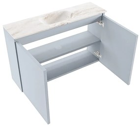 Mondiaz Ture DLux toiletmeubel 80cm clay met wastafel frappe midden zonder kraangat