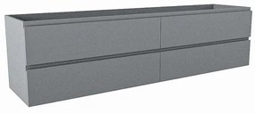 Mondiaz HAY wastafelonderkast - 190x45x50cm - 4 lades - uitsparing links en rechts - softclose - Plata M45180Plata