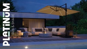 Platinum Challenger telescope zweefparasol 3x3m T2 premium (excl. voet) havana GLOW