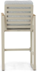 Barstoel Aluminium/Teak Taupe-naturel-bruin Lifestyle Garden Furniture Faro