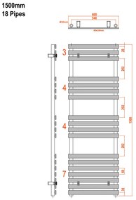 Sapho Jalousi radiator wit 60x150cm 900W