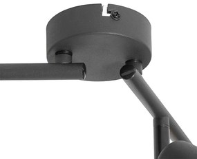 Design plafondlamp zwart met goud 4-lichts langwerpig - Noud