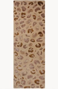 Handgetufte hoog-laag viscose loper Leopard Print