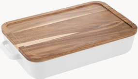 Porseleinen ovenschaal Alto met houten deksel