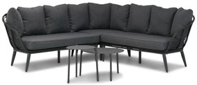 Hoek loungeset 4 personen Wicker Zwart  Coco Coco Leonardo