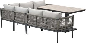Garden Impressions Burela - Brugge lounge dining set 5-delig rechts - taupe