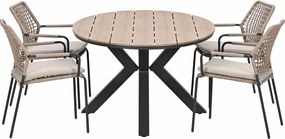 Garden Impressions Natas tuinset sand 5-delig - Tulli tuintafel 180x115 cm