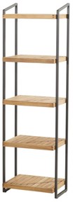 Rack tuinrek met 5 planken 50x40xH175 cm antraciet teak 4-Seasons Outdoor