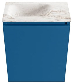 Mondiaz Ture DLux toiletmeubel 40cm jeans met wastafel frappe links met kraangat