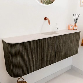 Mondiaz Joya DLux 125cm toiletmeubel ronding links/rechts shadow met wastafel faye midden zonder kraangat meli