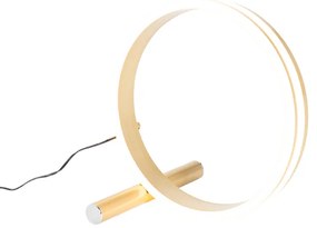 Design tafellamp messing incl. LED 3-staps dimbaar - Navara Design rond Binnenverlichting Lamp