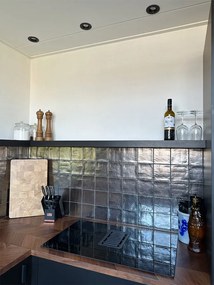 Wandtegel 13x13 Cm Handvorm Martini Zilver Gun Metaal RBT43