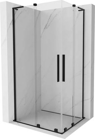 Mexen Velar L Duo schuifdouchecabine 100 x 90 cm, transparant, zwart - 871-100-090-02-03-70