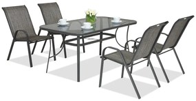 Metalen tuinmeubelen Modena grijs voor 4 personen Garden Point