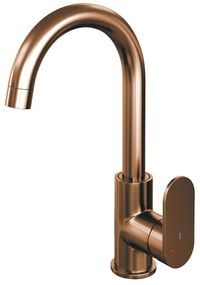 Brauer Copper Edition ColdStart wastafelkraan met draaibare ronde uitloop model C koper geborsteld PVD