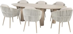 Estate Eva dining tuinset 240x105xH75 cm 7 delig keramiek latte Taste 4SO