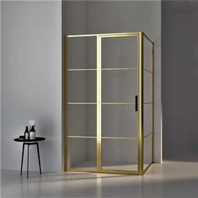 BWS Douchecabine Frame 120x90 cm 8 mm NANO Glas Geborsteld Messing Goud