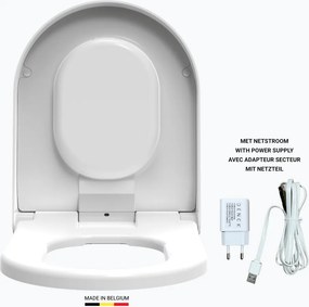 Denck PURE-D toiletbril met geïntegreerde geurafzuiging op batterij wit