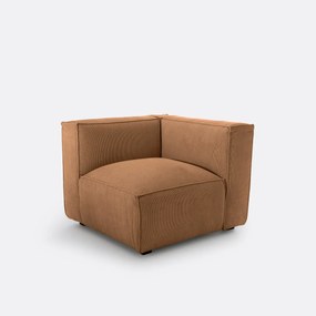 Hoekelement voor modulaire bank, in ribfluweel, Seven