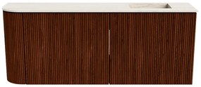 Mondiaz Joya DLux 100cm toiletmeubel ronding links ruby met wastafel faye rechts zonder kraangat meli