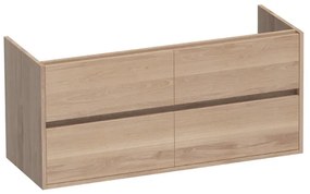 BRAUER Nexxt Wastafelonderkast - 120x46x55cm - 4 greeploze softclose lades - 2 sifonuitsparingen - hout - Smoked oak 1074SOG