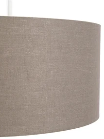 Stoffen Eettafel / Eetkamer Landelijke hanglamp wit met bruine kap 50 cm - Combi 1 Modern E27 rond Binnenverlichting Lamp