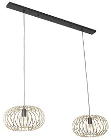 Eettafel / Eetkamer Design hanglamp messing 2-lichts - Johanna Design E27 Binnenverlichting Lamp