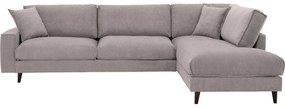 Goossens Bank Jonas beige, stof, 3,5-zits, urban industrieel met ligelement rechts