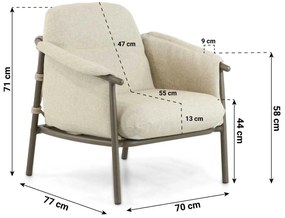 Tuinstoel Aluminium Taupe-naturel-bruin 4 Seasons Outdoor Ezra
