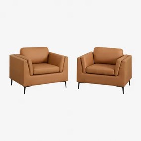 Set Van 2 Gestoffeerde Fauteuils Soren Kameel - Sklum