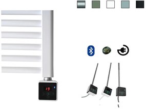 Sanicare elektrische design radiator 60x112cm zwart met Bluetooth en thermostaat rechts zwart