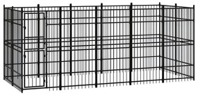 vidaXL Hondenkennel 9,22 m² staal
