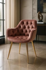 Zandel Gouden Fluwelen Stoel