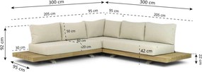 Hoek loungeset 5 personen Teak Taupe  Santika Furniture Santika