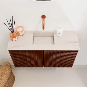 Mondiaz Joya DLux 70cm toiletmeubel ruby met wastafel faye midden zonder kraangat meli