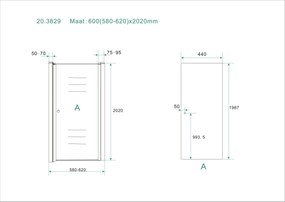 Mueller Dry douchedeur Anti-kalk 60x202cm