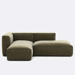 Velours linker hoekbank Vintage Seven