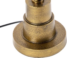 Tafellamp brons met velours kap taupe 35cm - Pisos