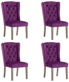 vidaXL Eetkamerstoelen 4 st fluweel paars