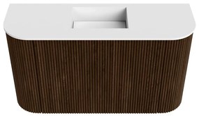 Mondiaz Joya 75cm toiletmeubel ronding links/rechts walnut met wastafel faye midden zonder kraangat talc