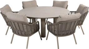 Puglia Donato low dining tuinset 160xH69 cm 7 delig keramiek latte Taste 4SO