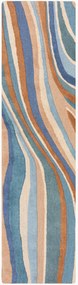 Handgetufte hoog-laag wollen loper Abstract Flow