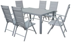 Verona polywood aluminium tuinset voor 4 personen Garden Point lichtgrijs